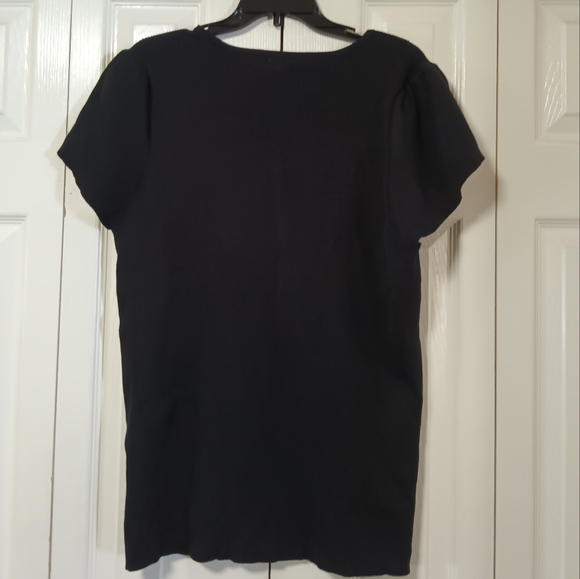 Anne Klein Ribbed Tulip Sleeve Top - Picture 6 of 9